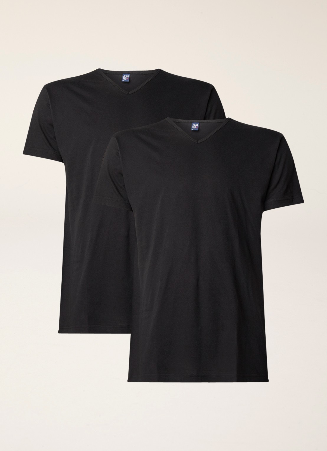 Alan Red Vermont T-shirt met V-hals in 2-pack - voorkant 3 zwart