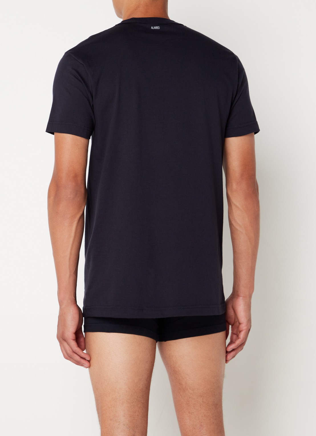 Alan Red Virgina regular fit T-shirt met ronde hals in 2-pack - achterkant donkerblauw