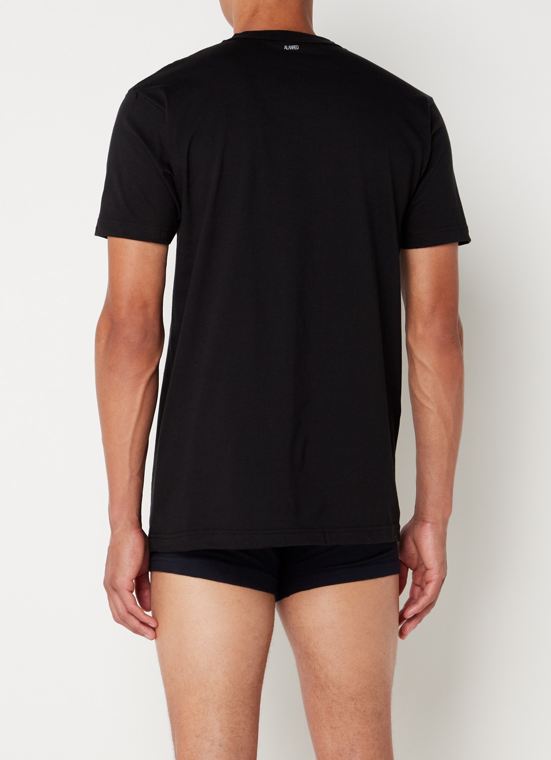 Alan Red Virgina T-shirt met ronde hals in 2-pack - achterkant zwart