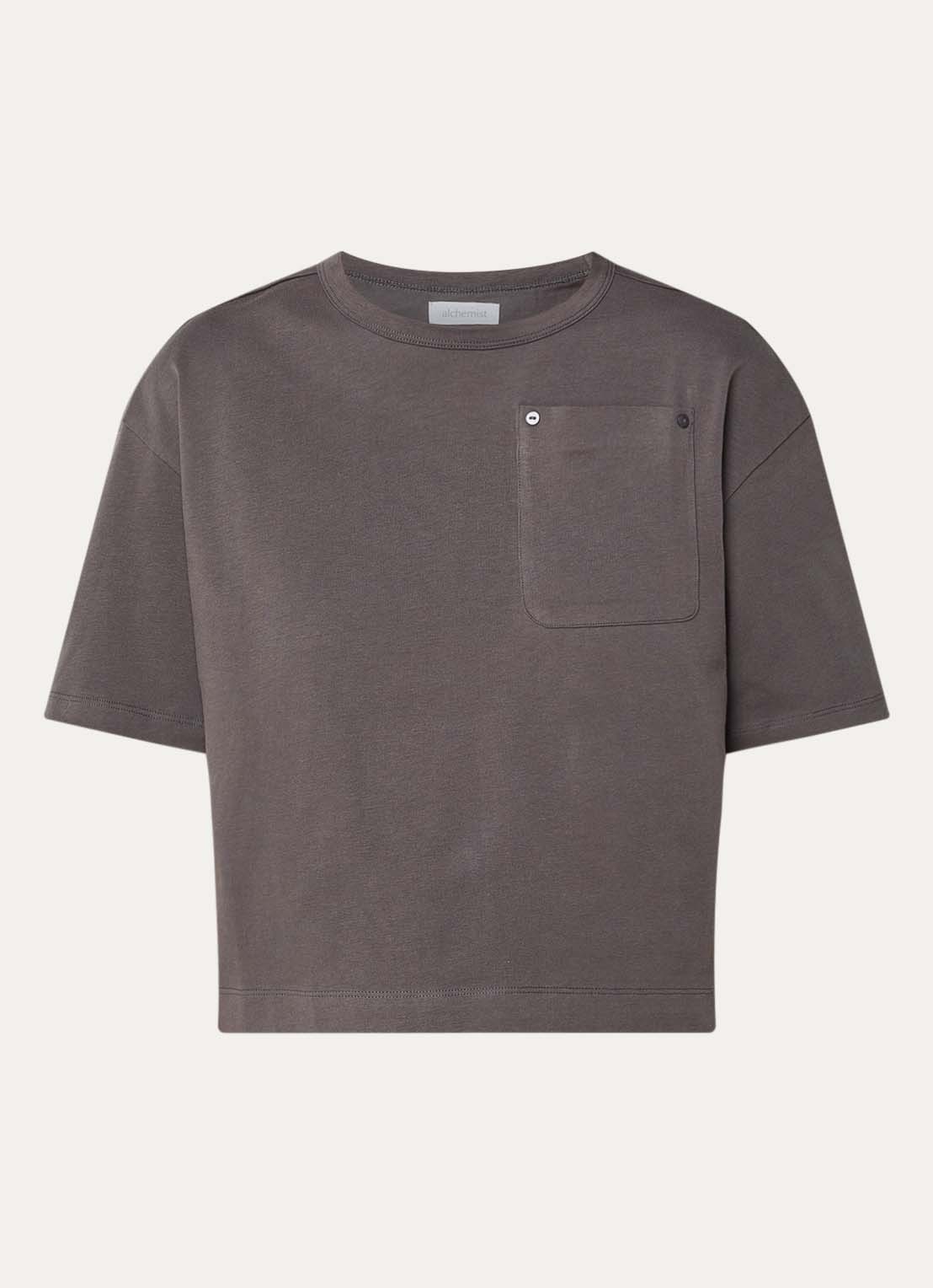 alchemist Ashley T-shirt met borstzak - voorkant 2 antraciet