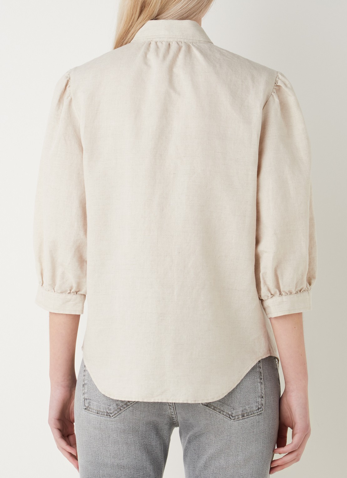 alchemist Dany blouse in linnenblend met borstzakken - achterkant 4 beige