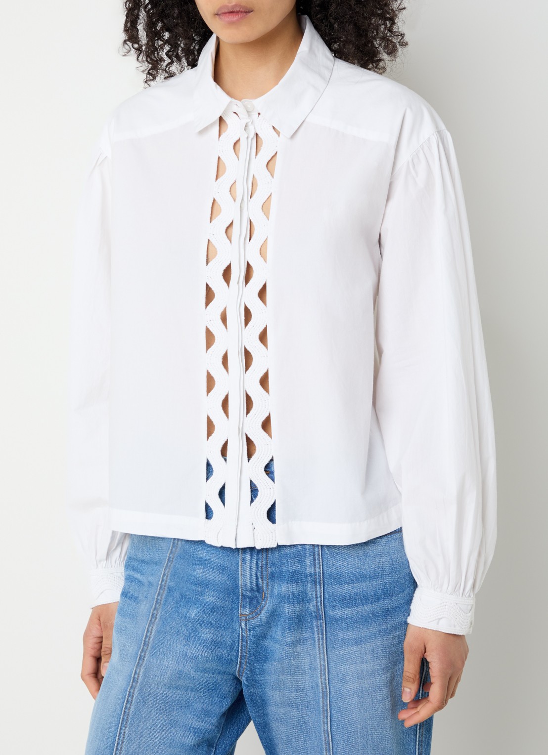 alchemist Eva blouse met opengewerkt dessin - detail wit