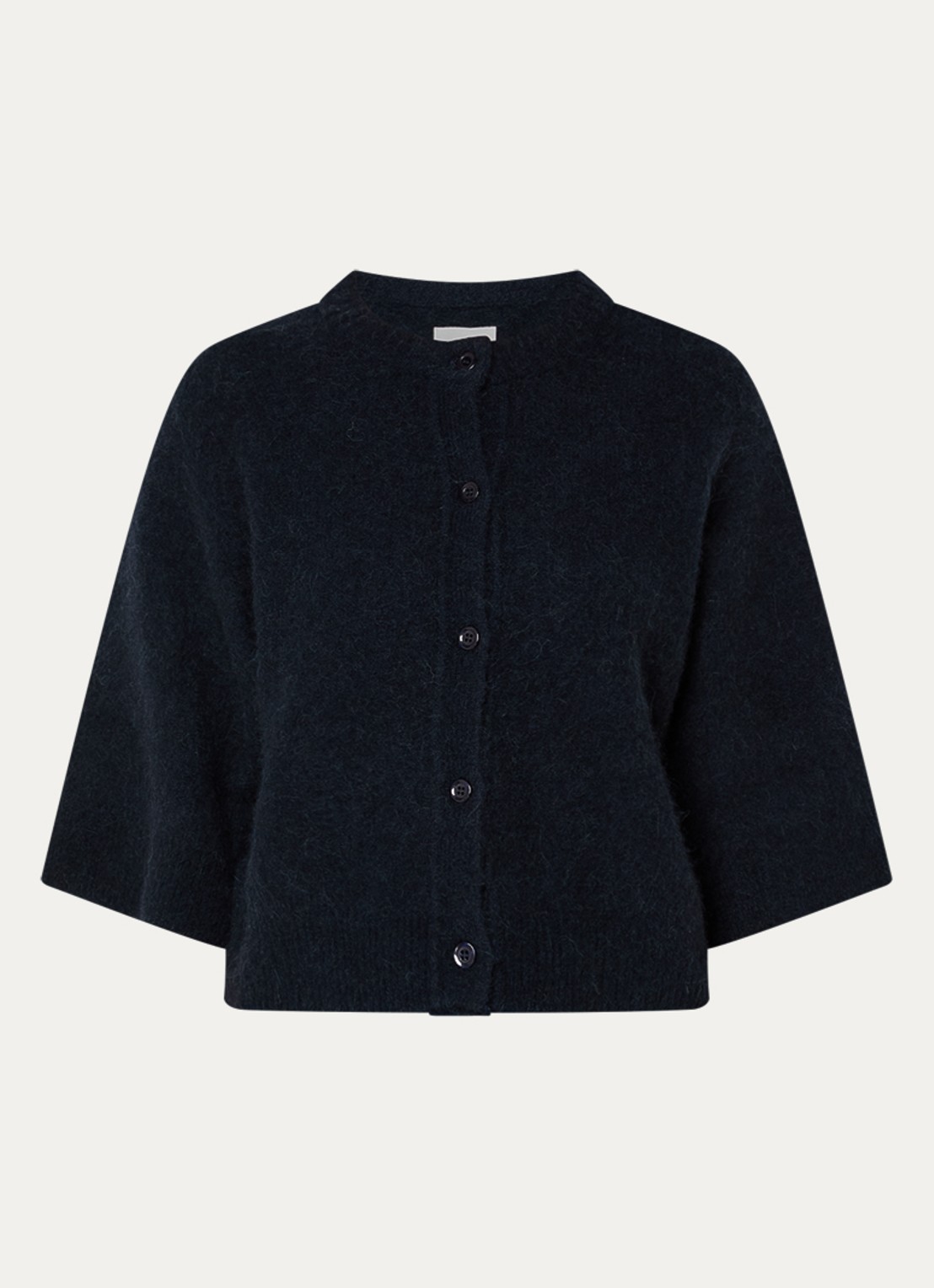 alchemist Fijngebreid vest in alpaca wolblend - voorkant 3 blauw
