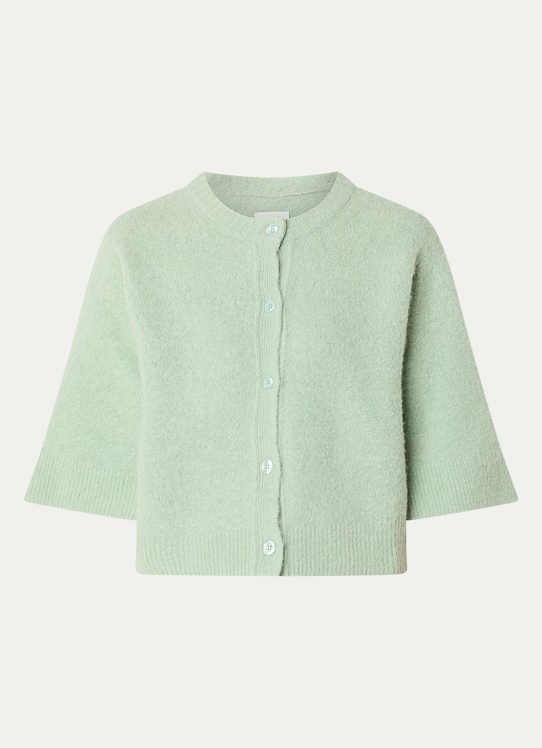 alchemist Fijngebreid vest in alpaca wolblend - voorkant lichtgroen