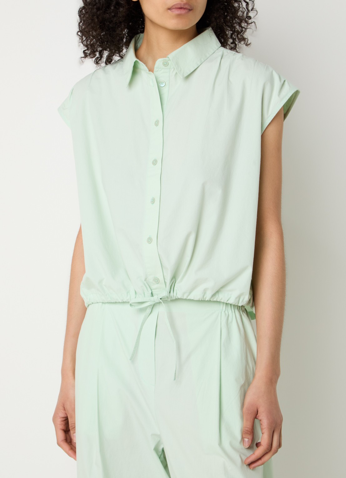 alchemist Flora blouse met kraag - detail 3 lichtgroen