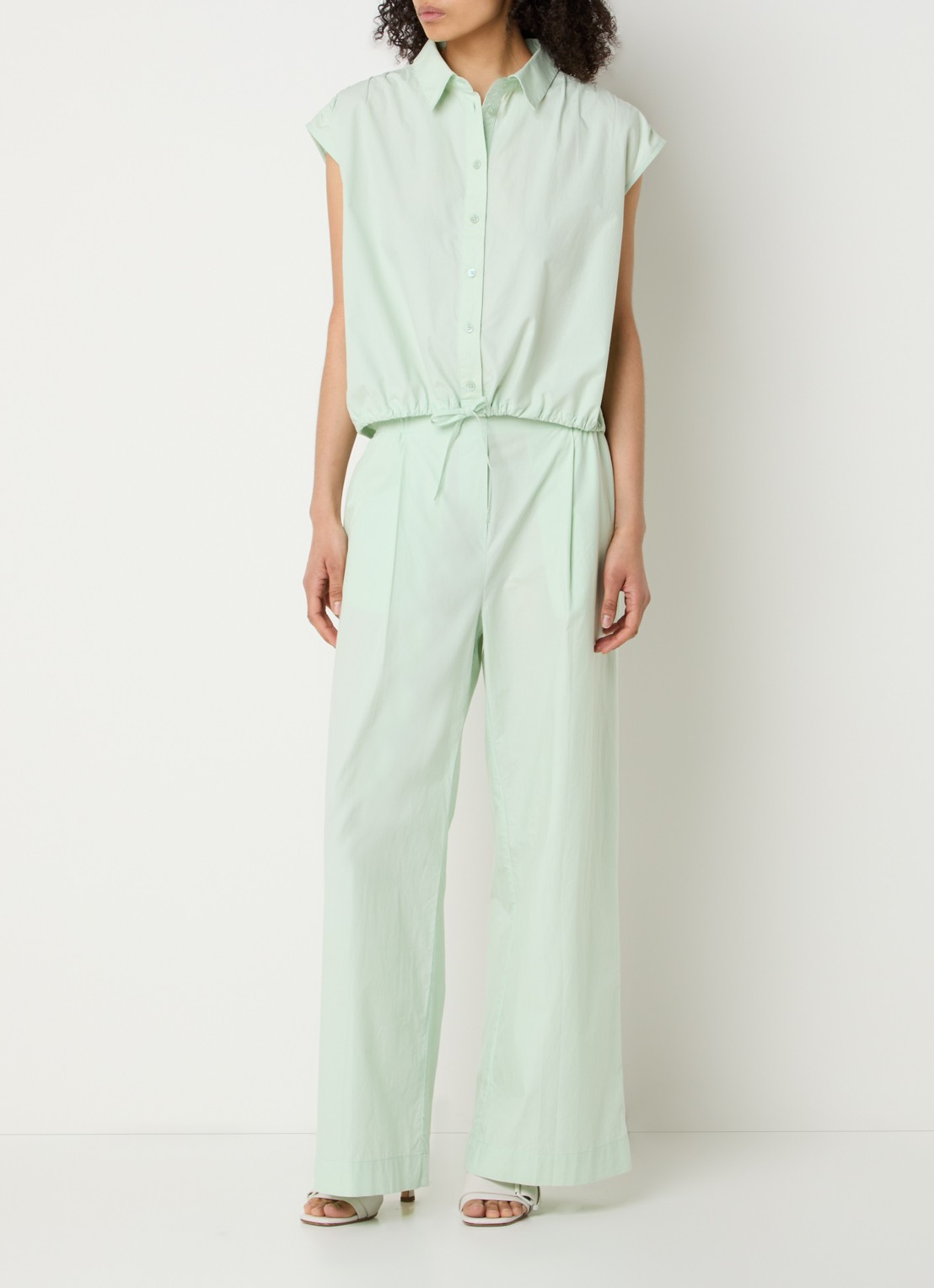 alchemist Flora blouse met kraag - voorkant 2 lichtgroen