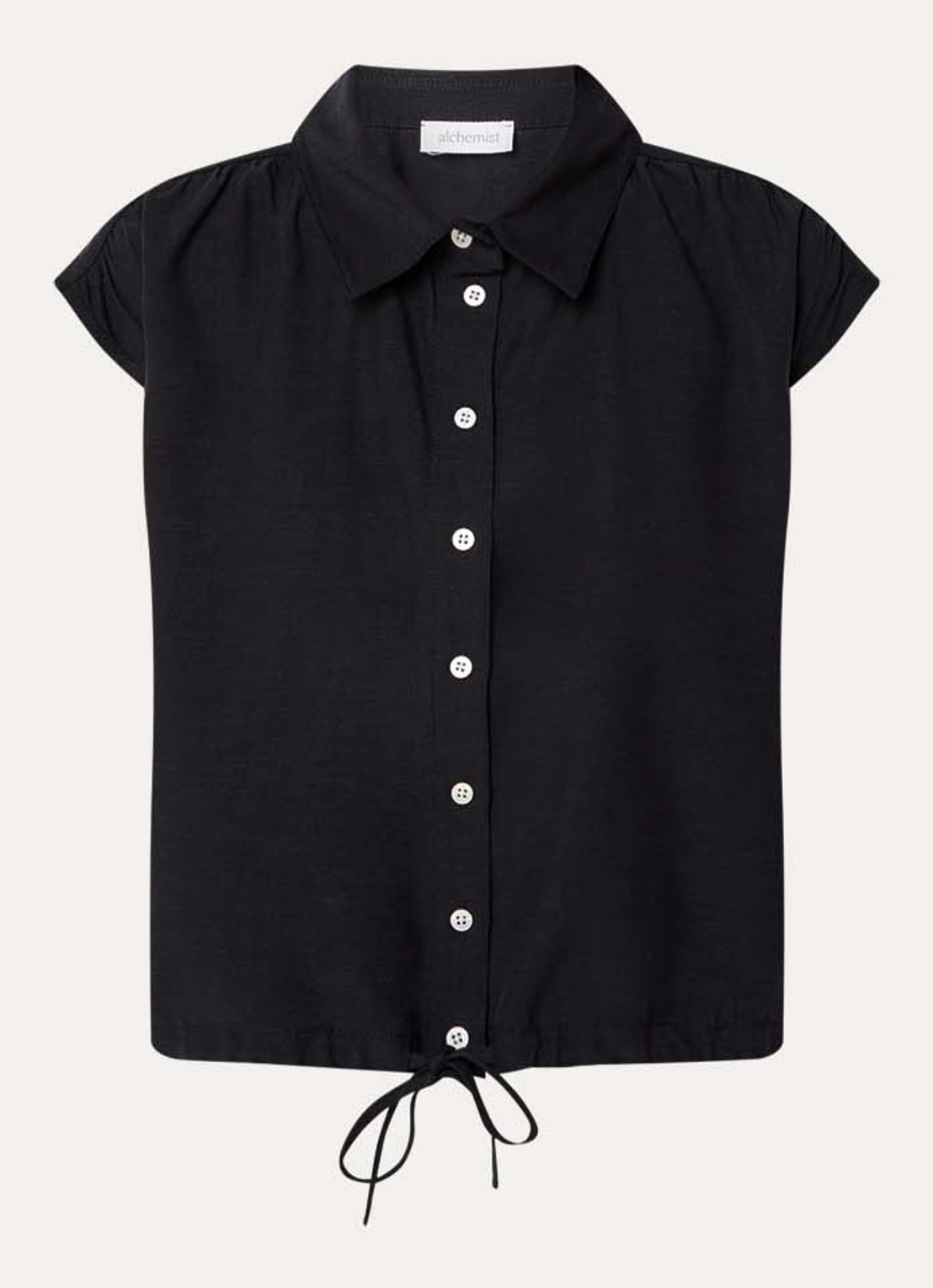 alchemist Flora blouse met kraag - voorkant 2 zwart