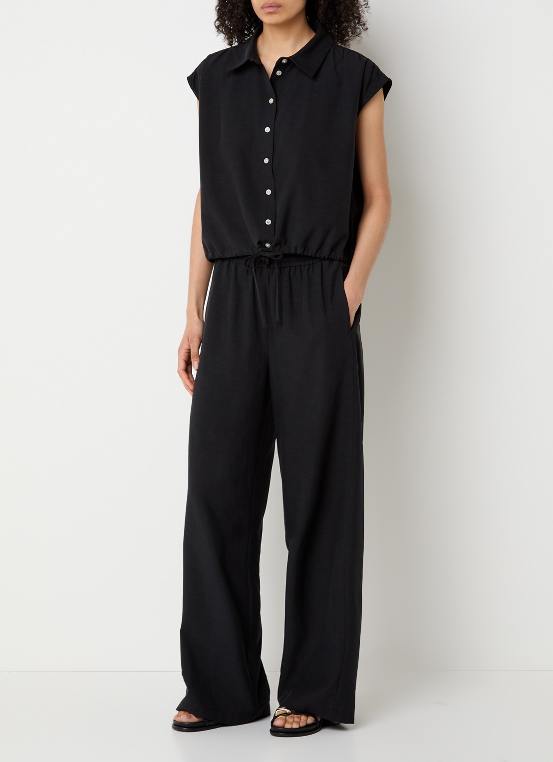 alchemist Flora blouse met kraag - voorkant 3 zwart