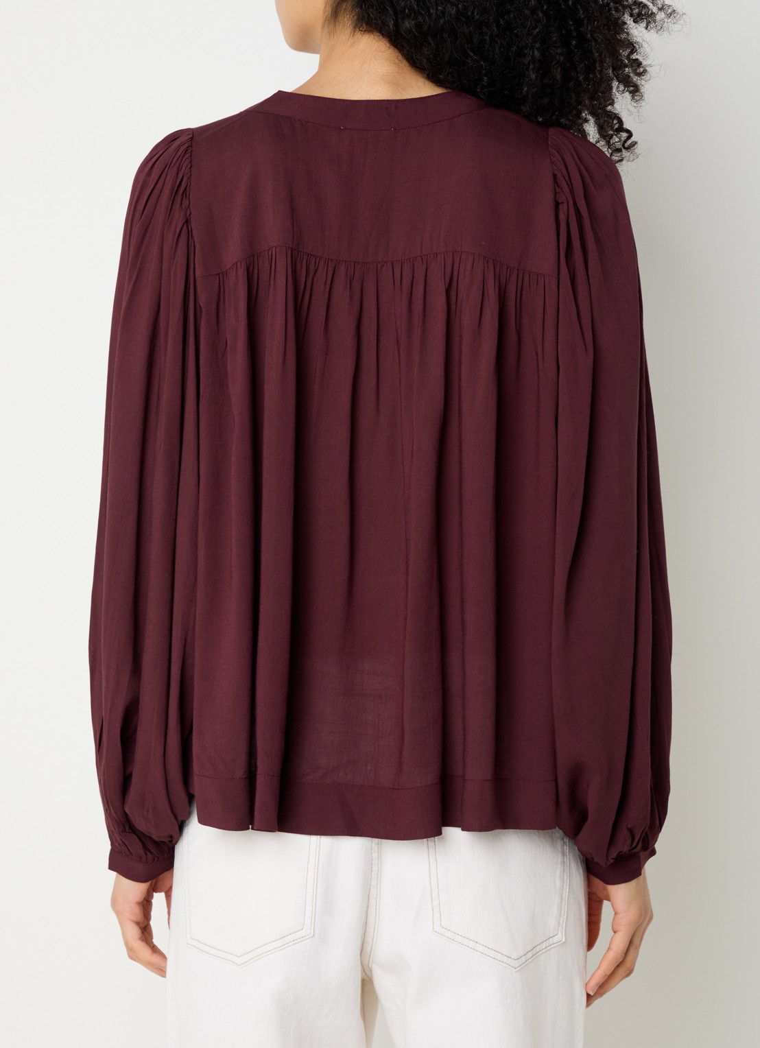 alchemist Helen tuniek met ballonmouw - achterkant bordeauxrood
