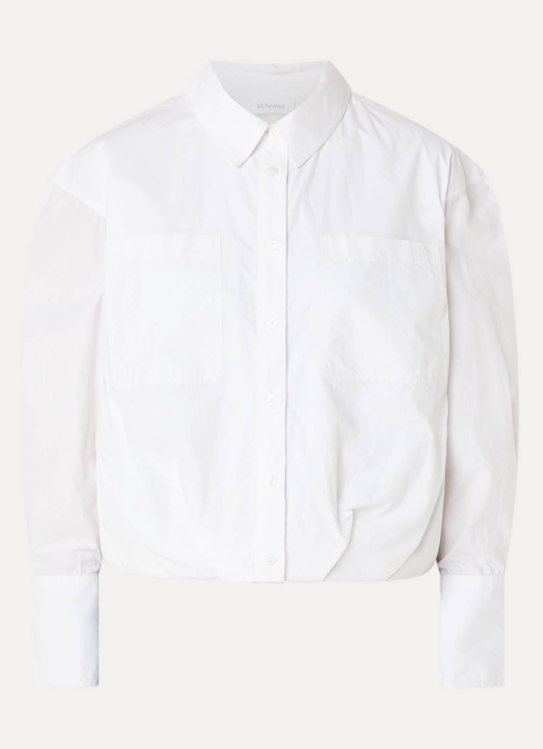 alchemist Jagger blouse met borstzakken en plooidetail - voorkant 2 wit