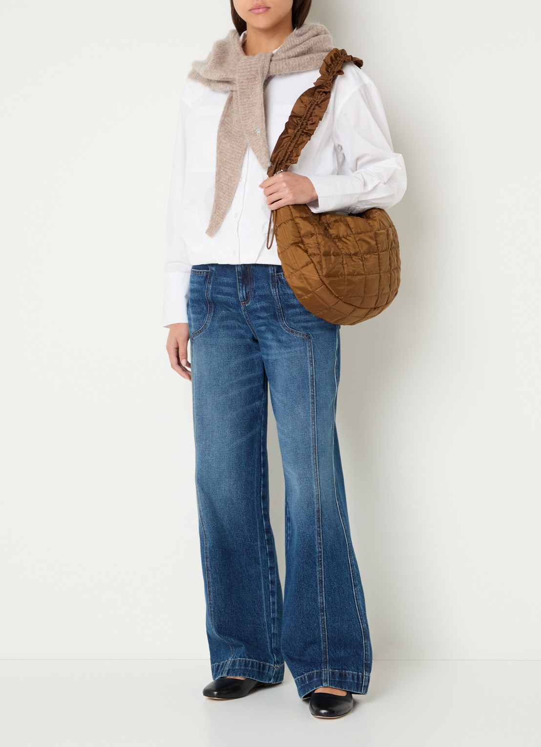 alchemist Jagger blouse met borstzakken en plooidetail - voorkant 3 wit