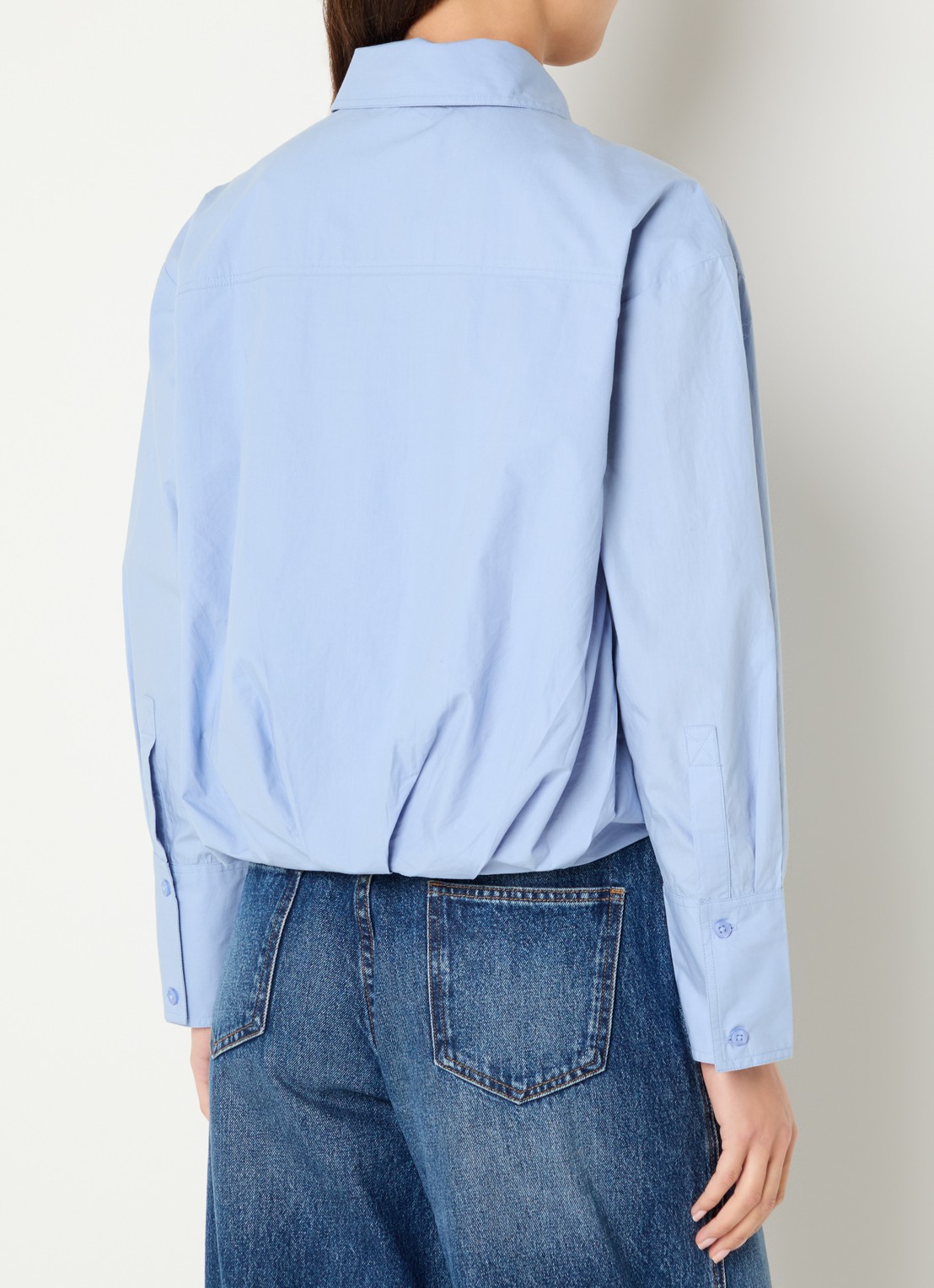 alchemist Jagger blouse met borstzakken en plooidetail - achterkant 2 lichtblauw