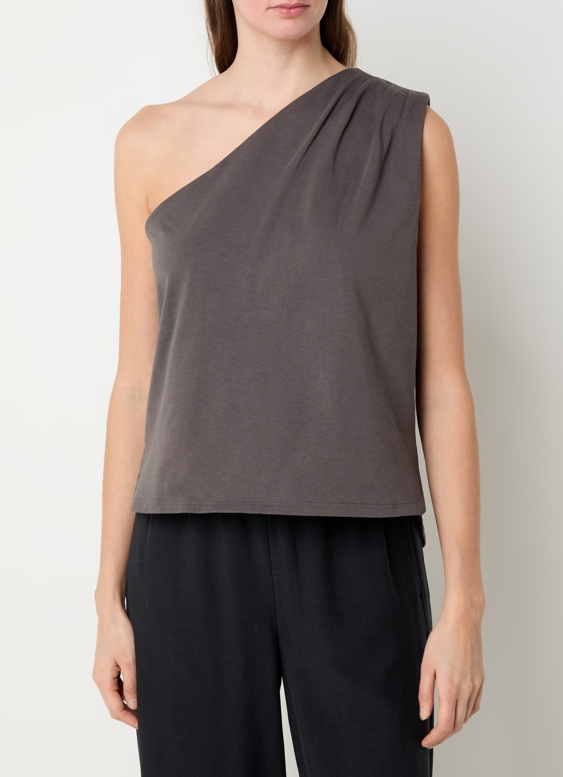 alchemist Levy one shoulder top - detail 4 middengrijs