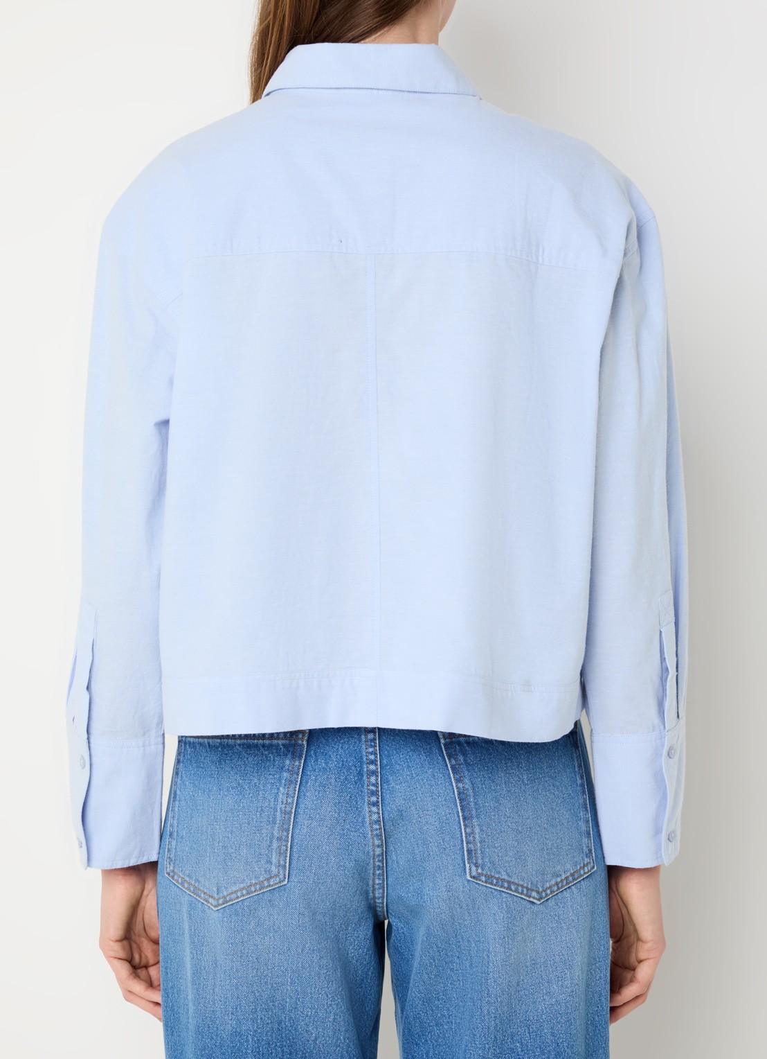 alchemist Loes blouse met borstzakken - achterkant 3 lichtblauw