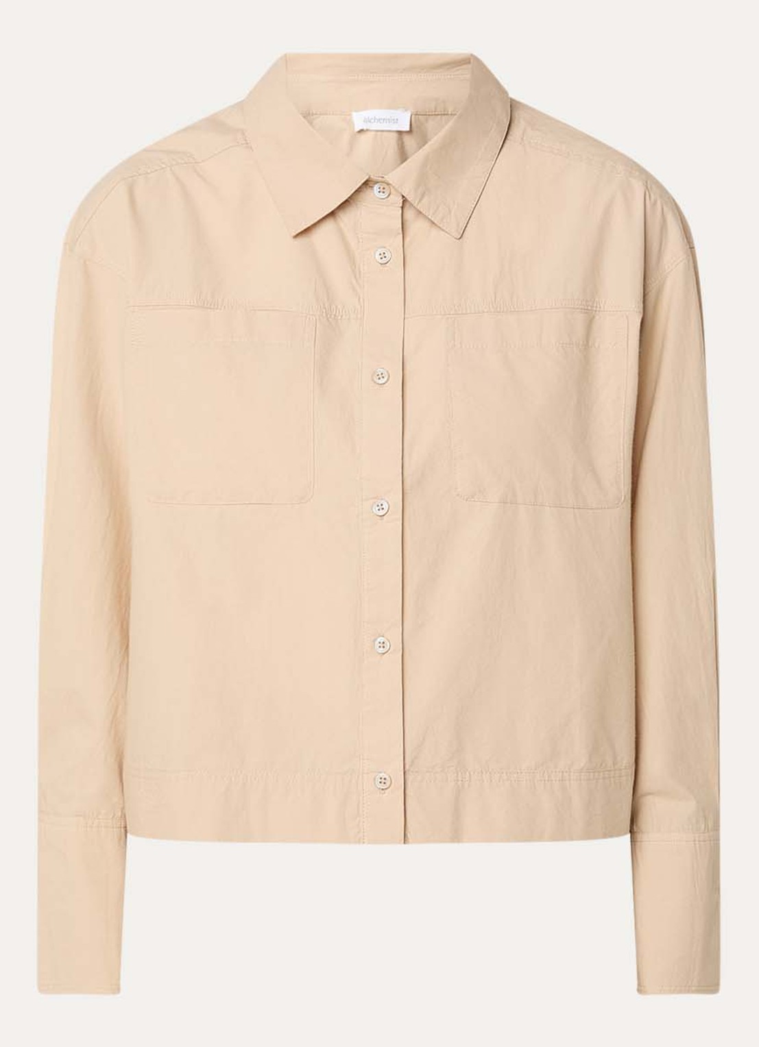 alchemist Loes blouse met borstzakken - voorkant 2 beige
