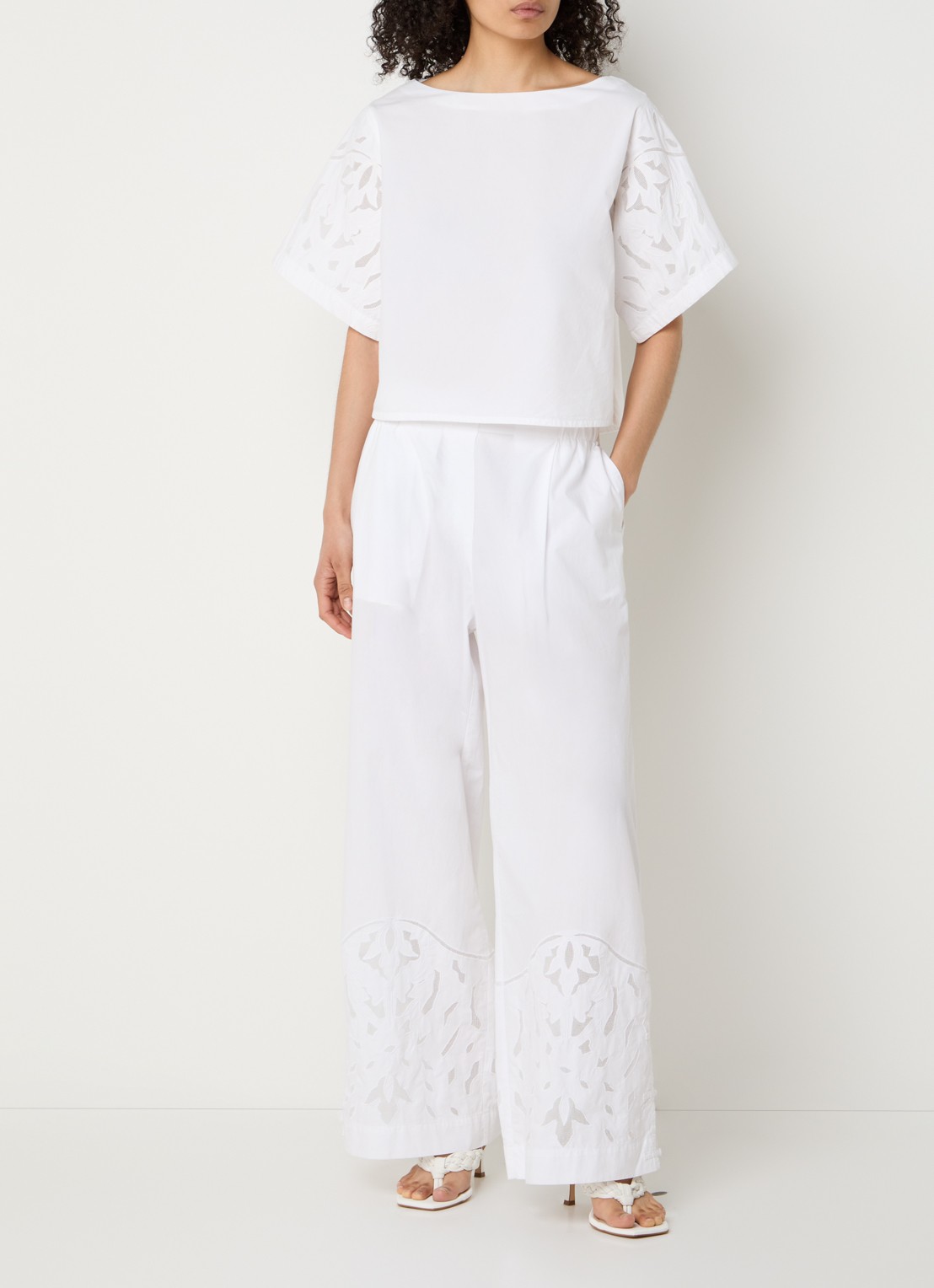 alchemist Lotus tuniek met broderie - voorkant 3 wit