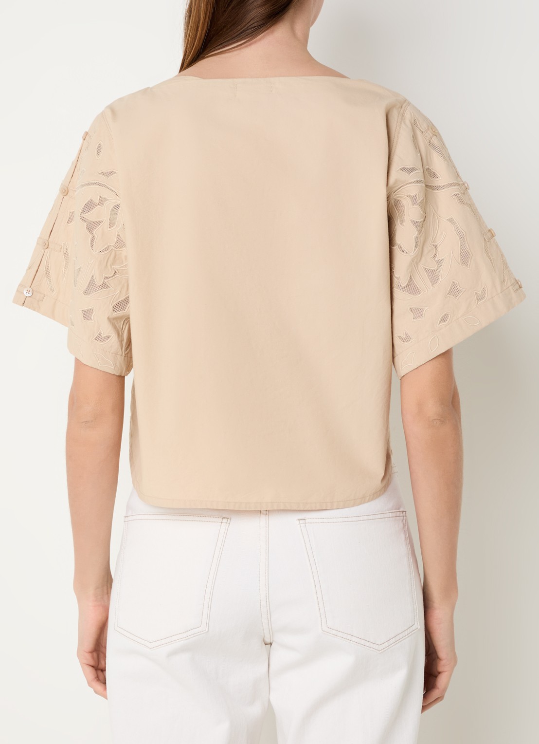 alchemist Lotus tuniek met broderie - achterkant 3 beige