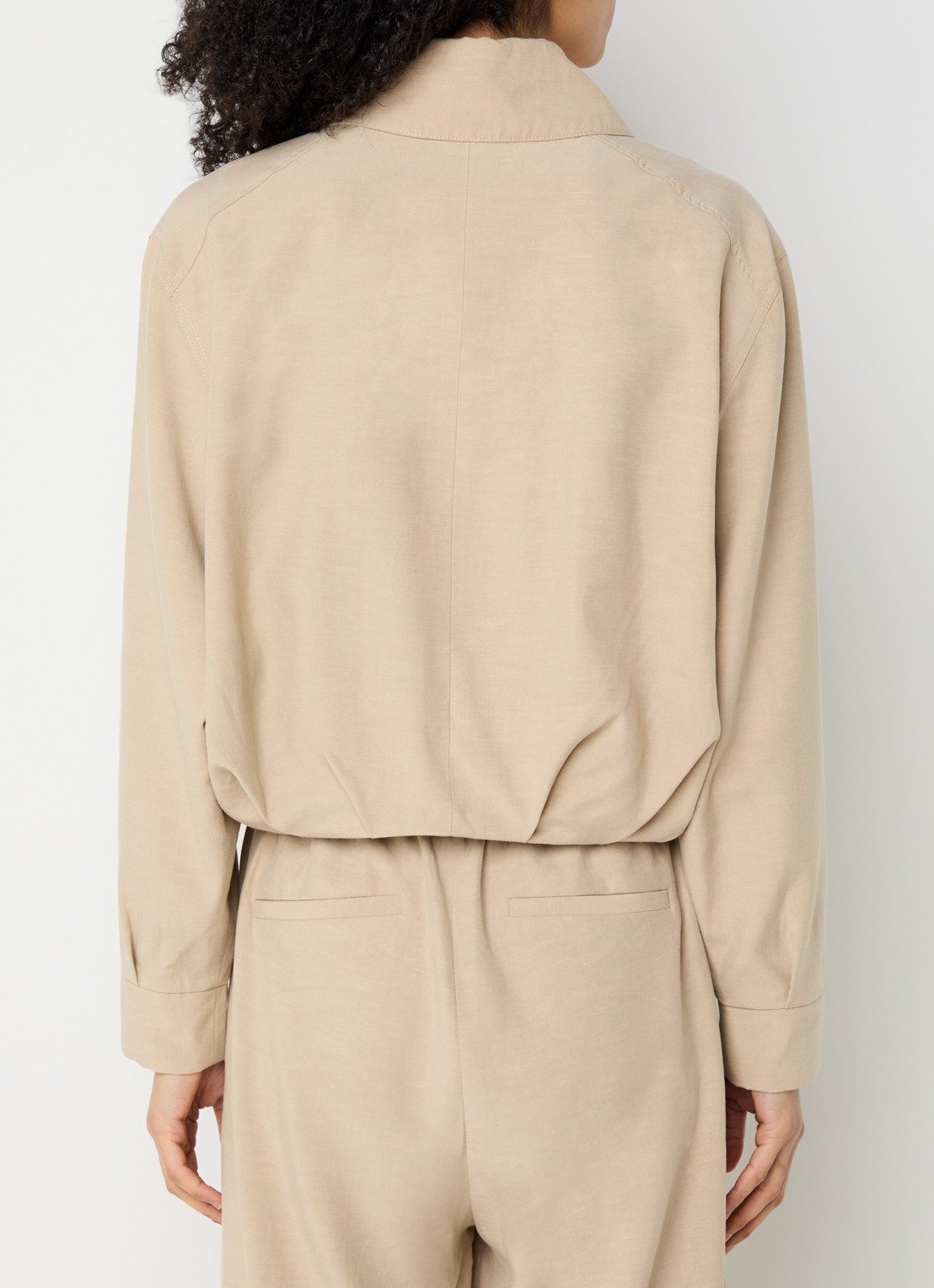 alchemist Luki cropped jack in linnenblend met steekzakken - achterkant 4 beige