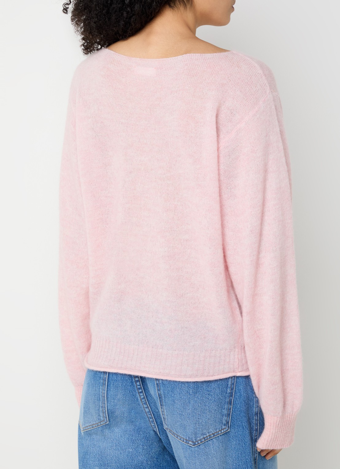alchemist Lupin fijngebreide pullover in scheerwolblend met streepprint - achterkant 3 roze