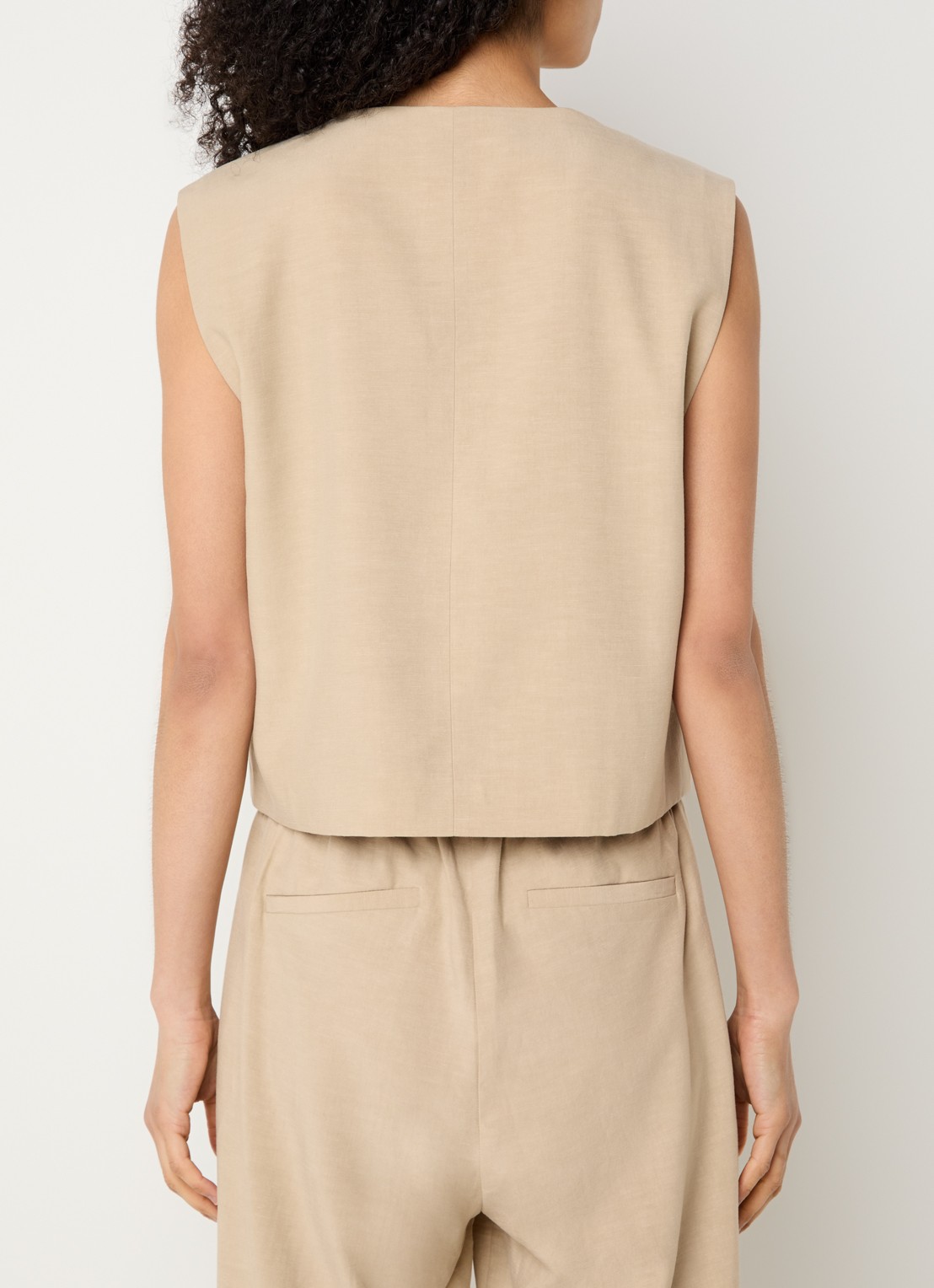 alchemist Masey gilet in linnenblend met borstzak - achterkant 4 beige