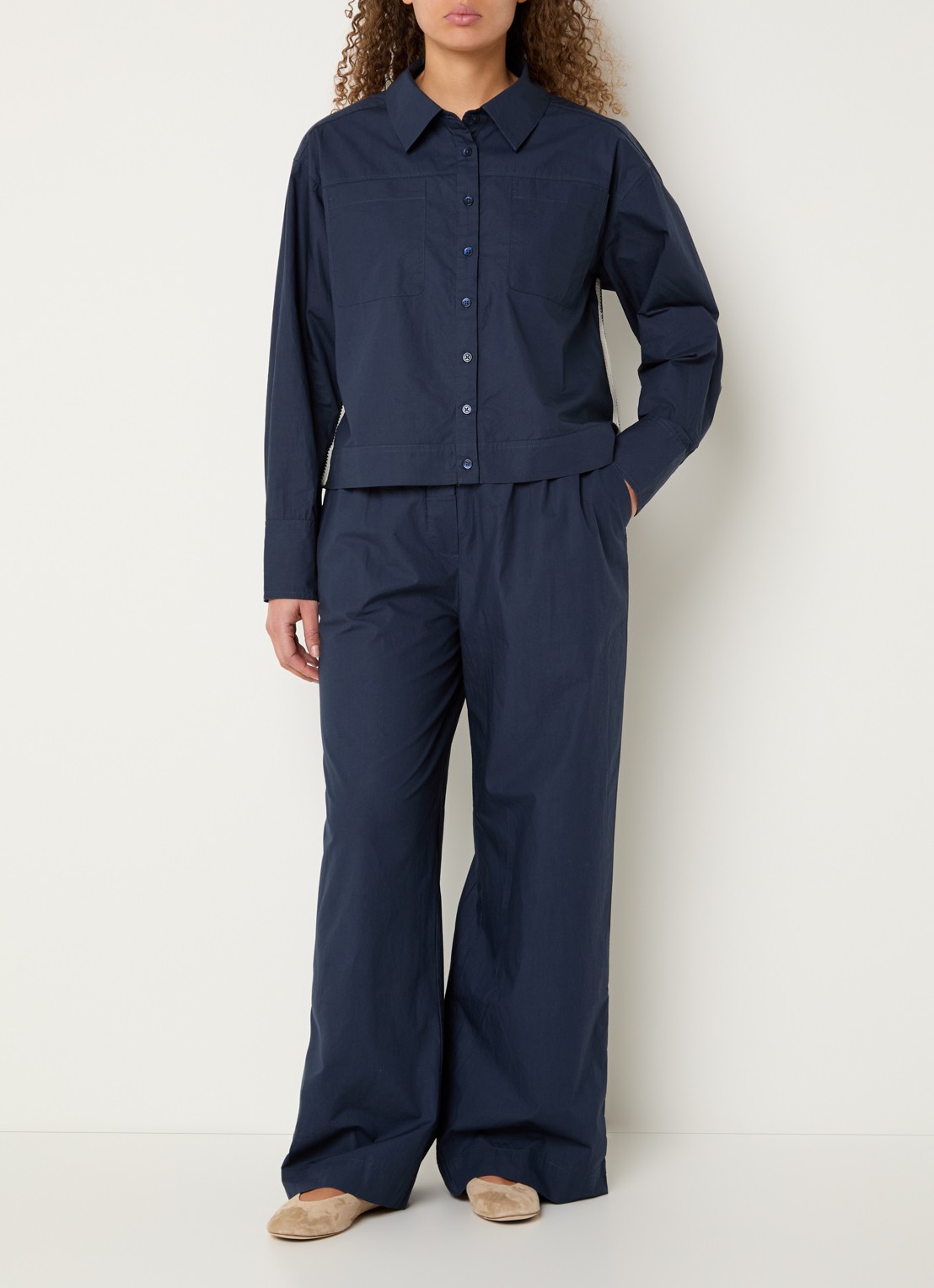 alchemist Mid waist wide fit joggingbroek met steekzakken - voorkant 2 donkerblauw