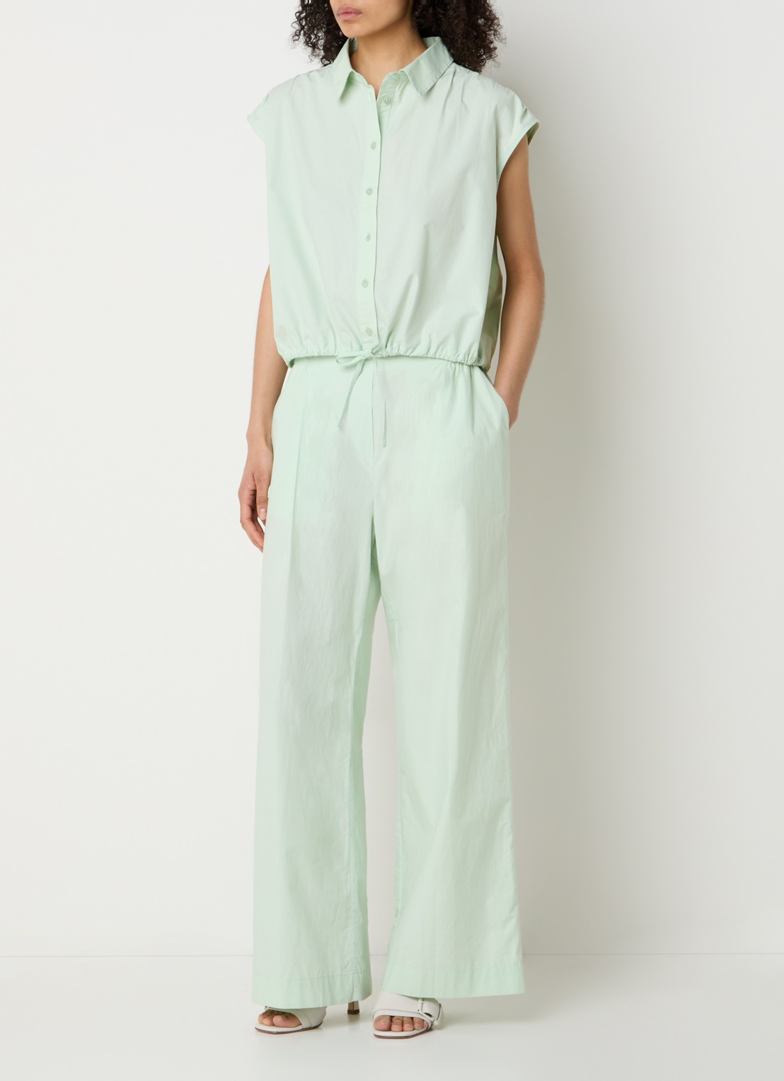 alchemist Moonflower high waist loose fit broek met steekzakken - voorkant 3 mint
