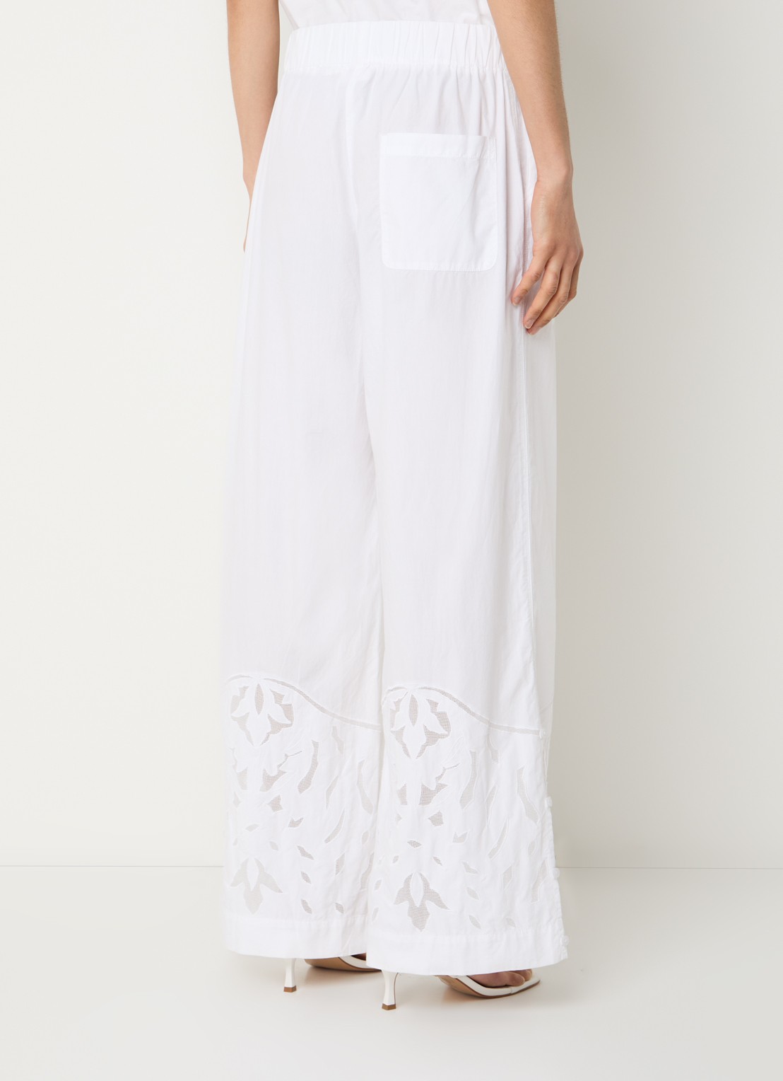 alchemist Moonflower high waist loose fit pantalon met broderie - achterkant wit