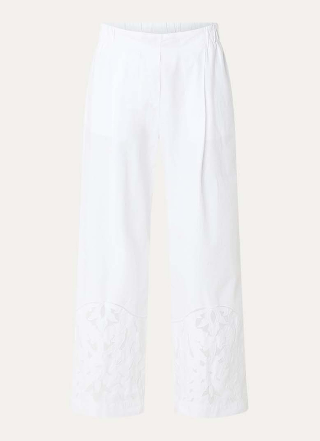 alchemist Moonflower high waist loose fit pantalon met broderie - voorkant 3 wit