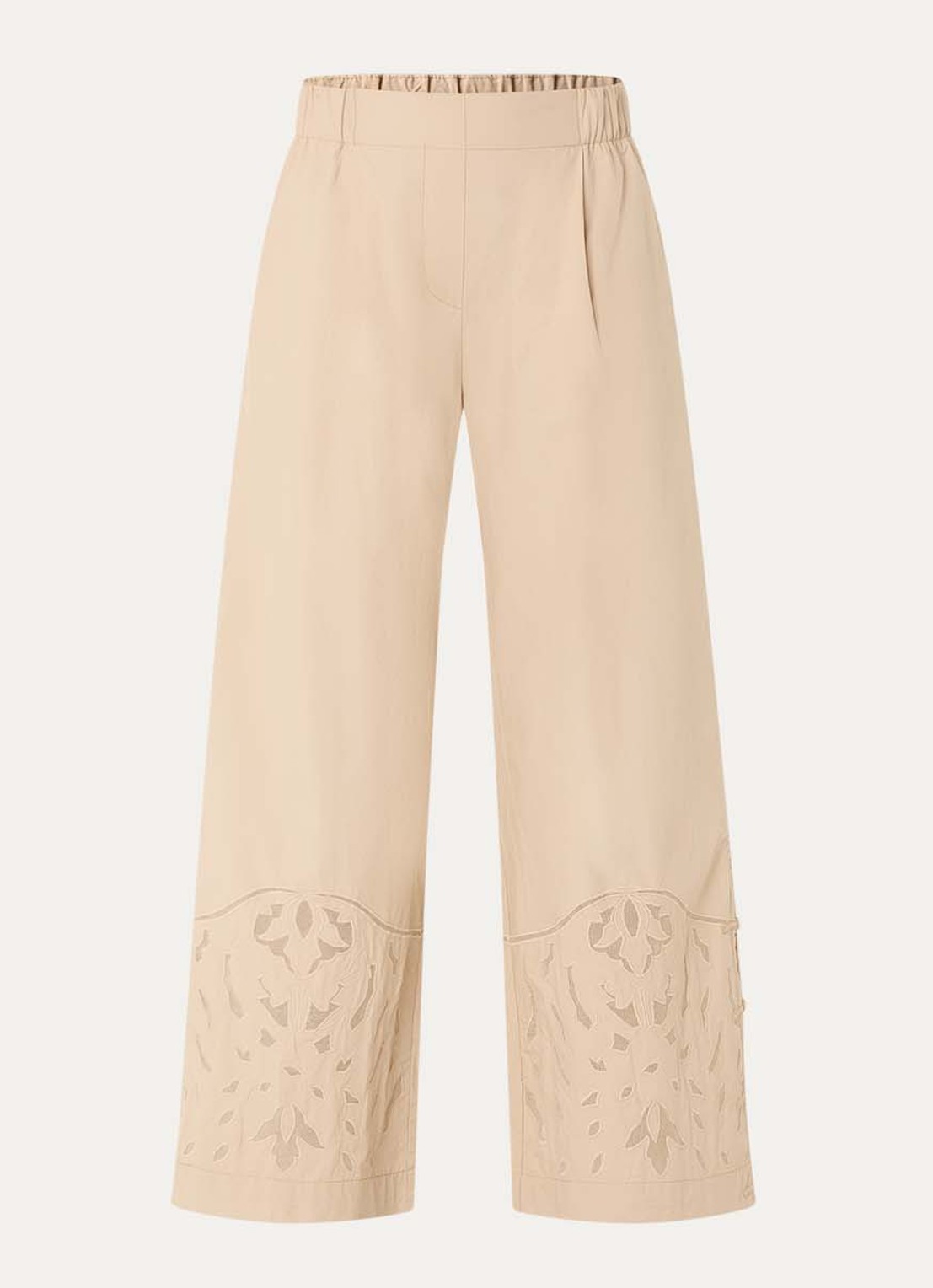 alchemist Moonflower high waist loose fit pantalon met broderie - voorkant 2 beige