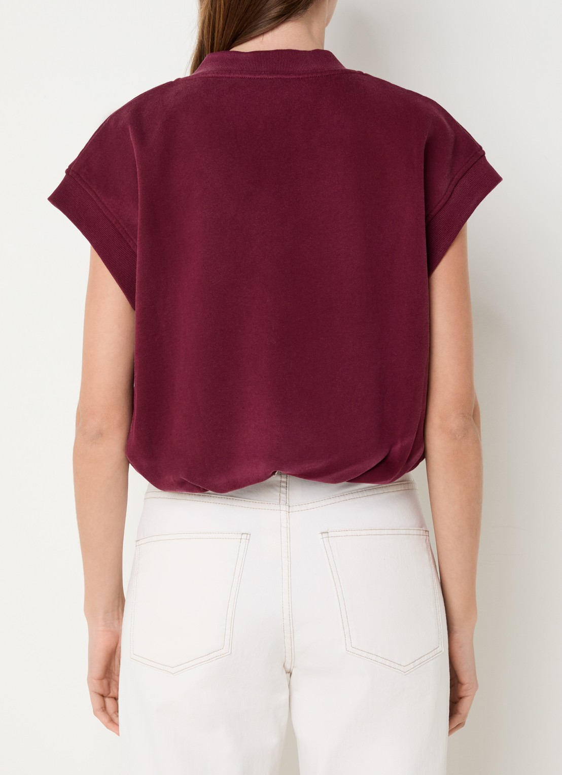 alchemist Ola sweater met V-hals en logoborduring - achterkant 4 bordeauxrood