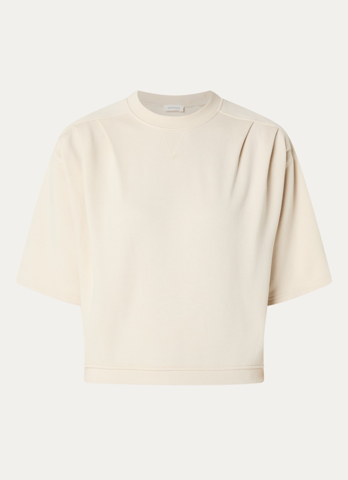 alchemist Ray sweater met ronde hals - voorkant 3 vanillegeel