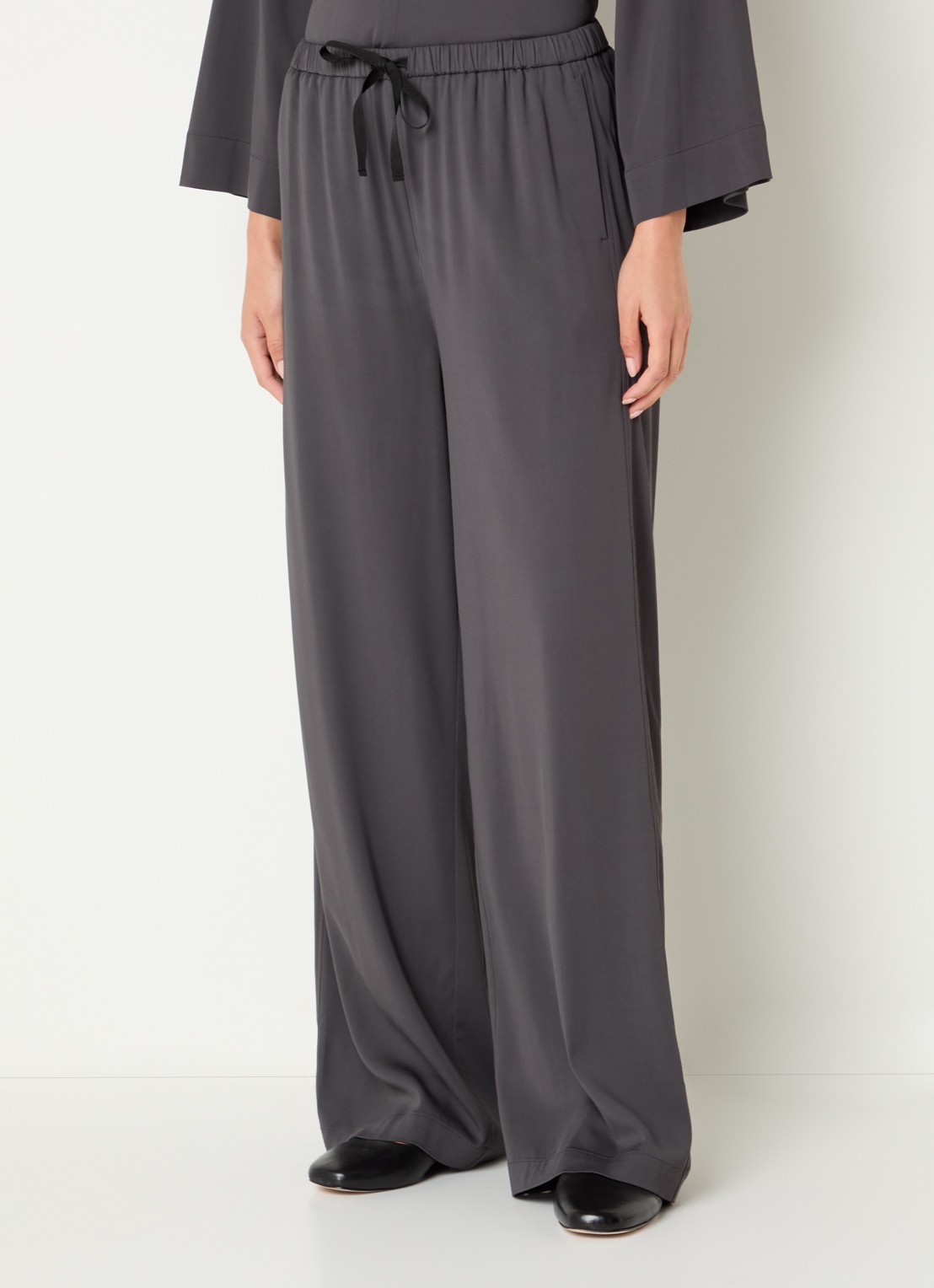 alchemist Sammy high waist wide fit broek met steekzakken - detail 4 antraciet