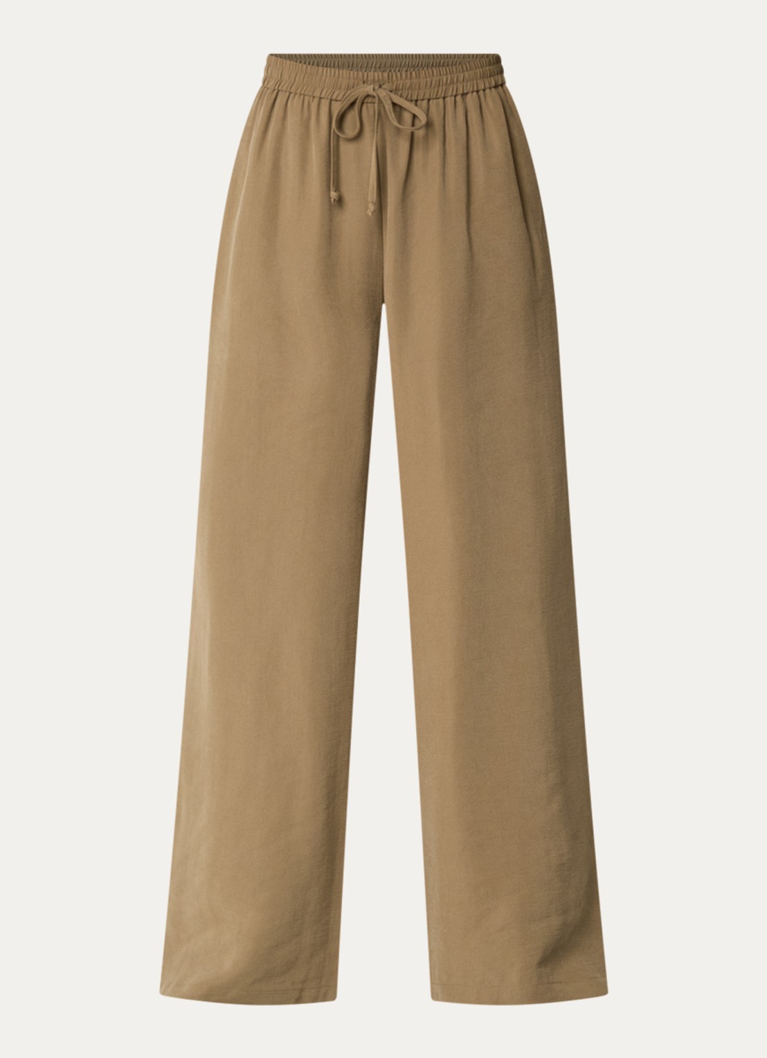alchemist Sammy high waist wide fit broek met steekzakken - voorkant 2 khaki
