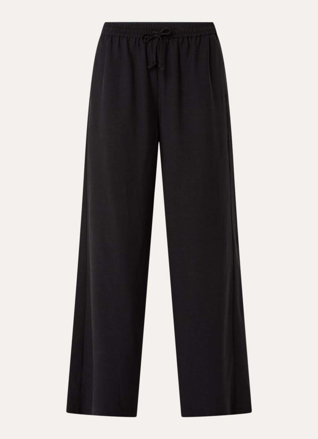 alchemist Sammy mid waist loose fit pantalon in linnenblend met steekzakken - voorkant 3 zwart