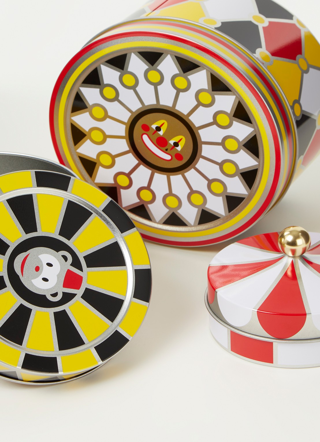 Alessi Circus opbergblik set van 3 - detail 3 geel