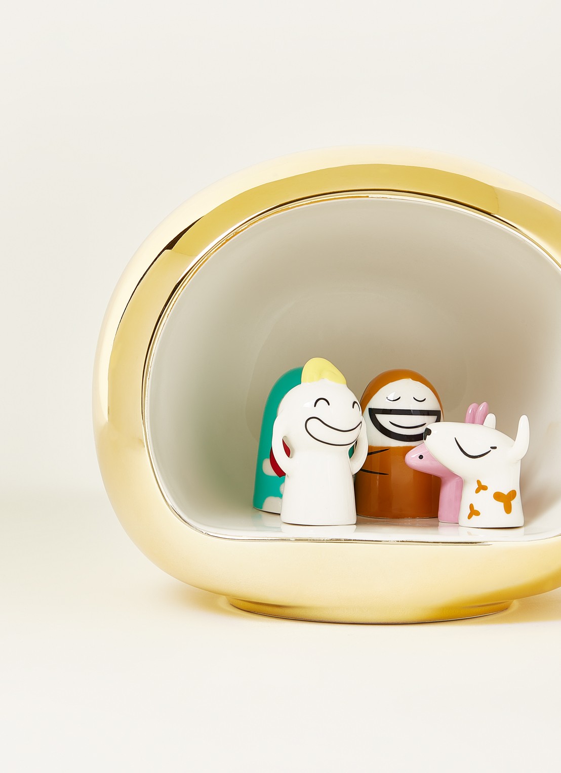 Alessi Kerststal 13,5 cm 6-delig - detail goud