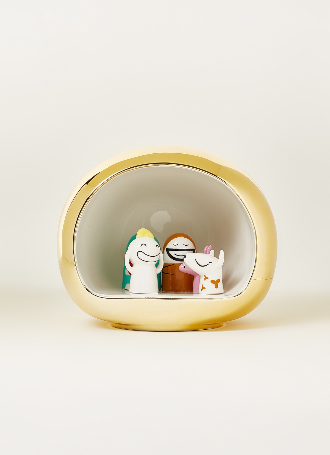 Alessi Kerststal 13,5 cm 6-delig - voorkant 3 goud