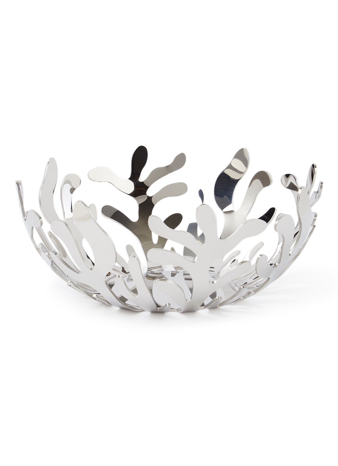 Alessi Mediterraneo fruitschaal 21 cm - voorkant 2 zilver