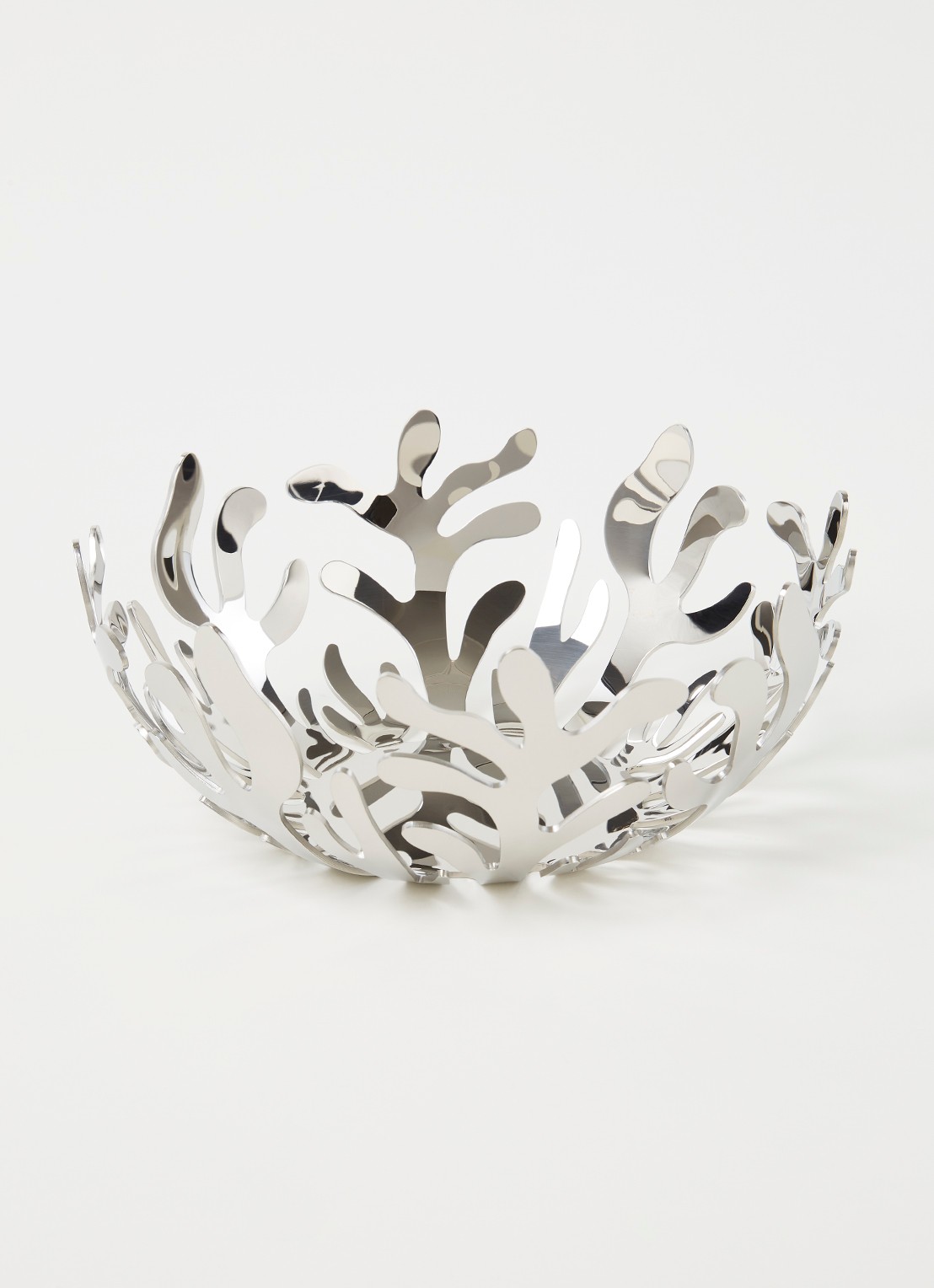 Alessi Mediterraneo fruitschaal 21 cm - voorkant 3 zilver
