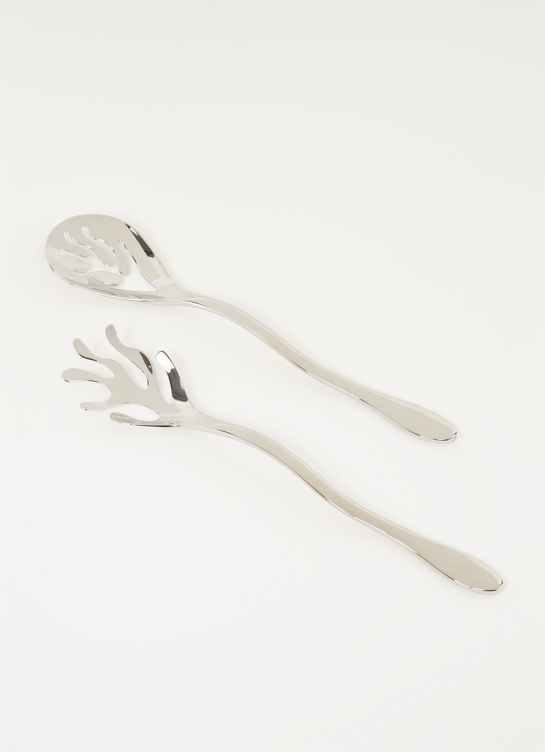 Alessi Mediterraneo saladebestek set van 2 - voorkant 2 zilver