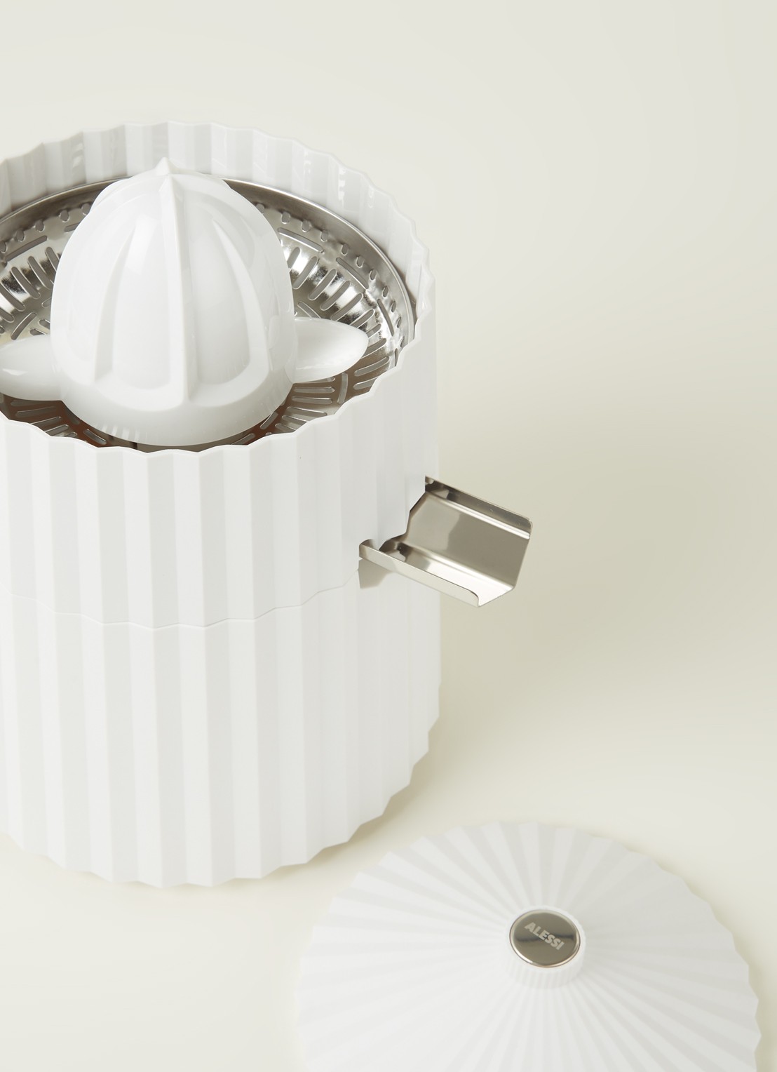 Alessi Plissé elektrische citruspers MDL07W - detail wit