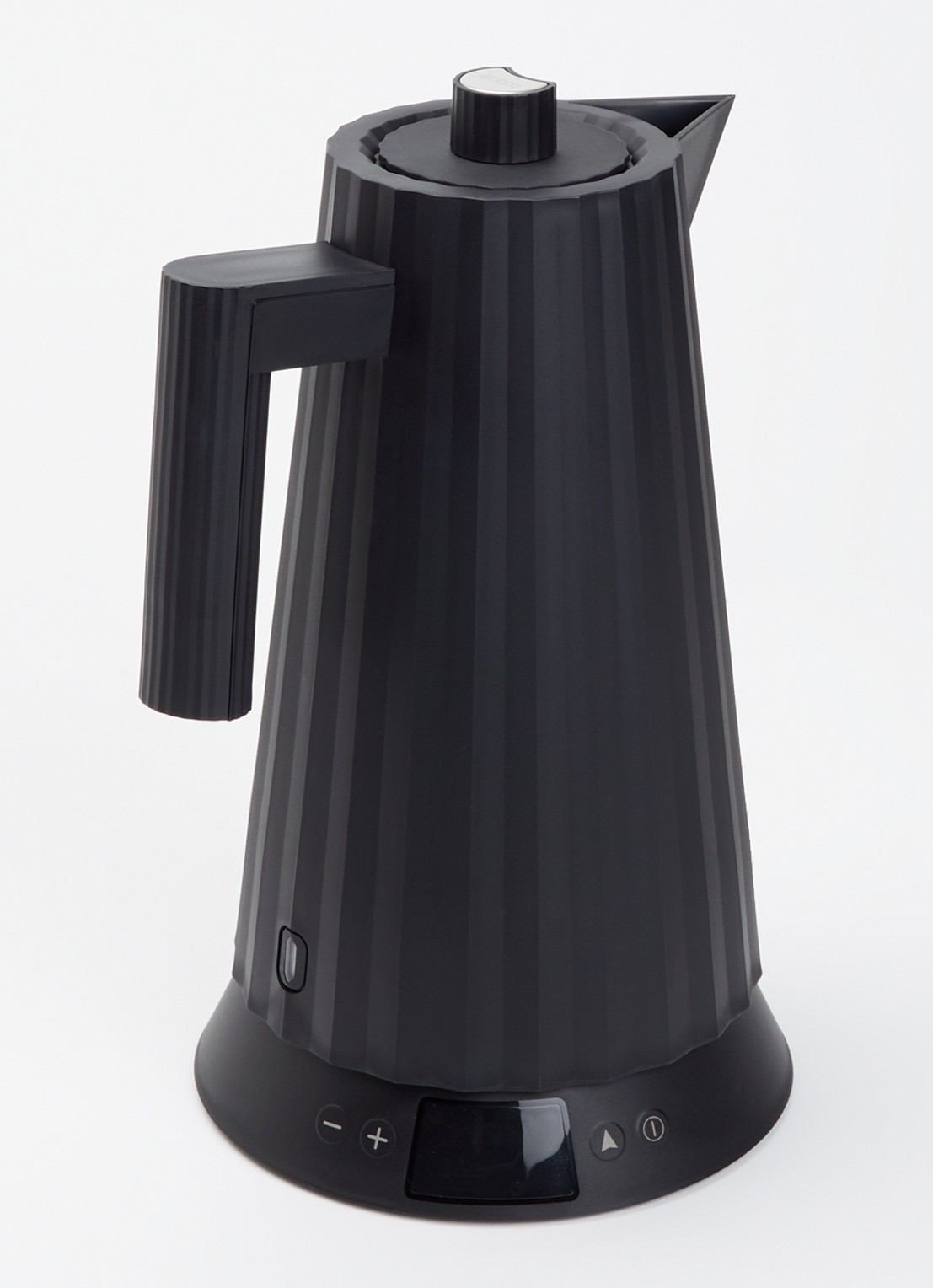 Alessi Plissé Waterkoker 1,7 liter MDL21 B - voorkant 3 zwart