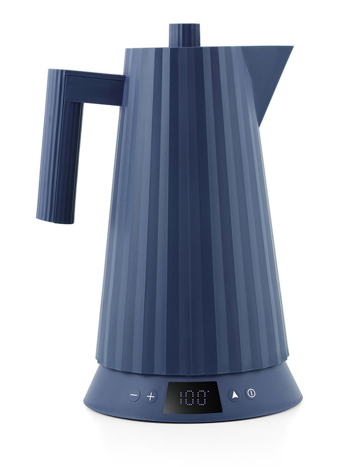 Alessi Plissé Waterkoker 1,7 liter MDL21 DAZ - voorkant royalblauw