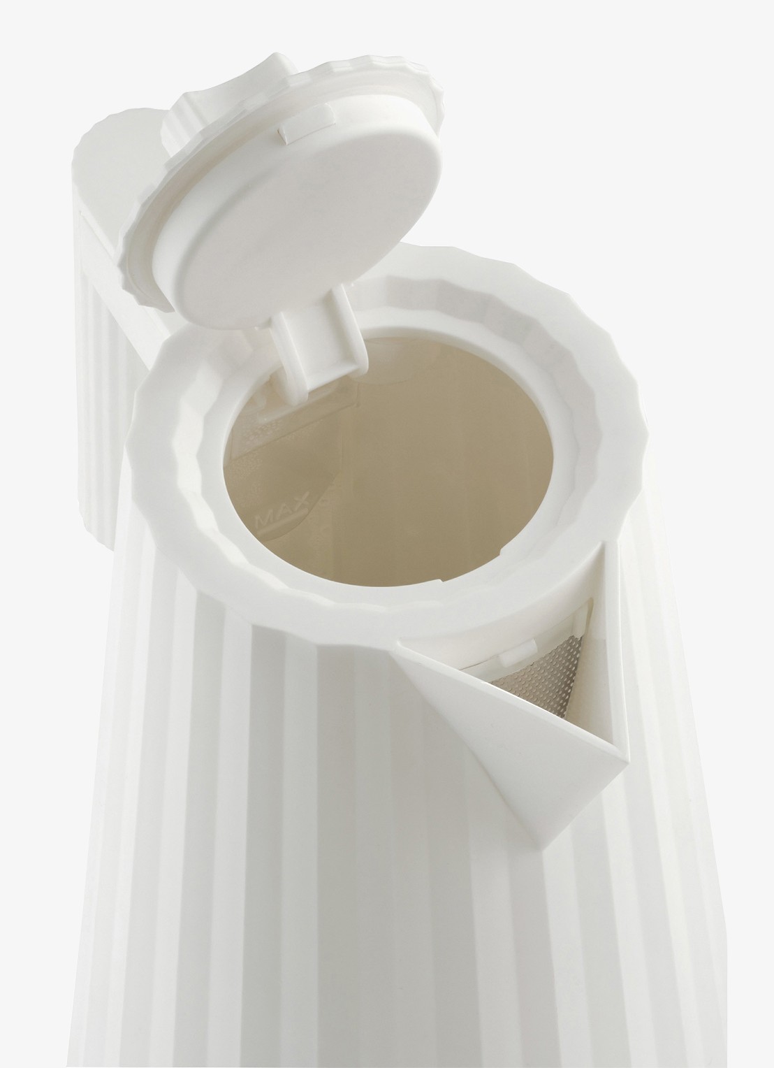 Alessi Plissé Waterkoker 1,7 liter MDL21 W - detail wit