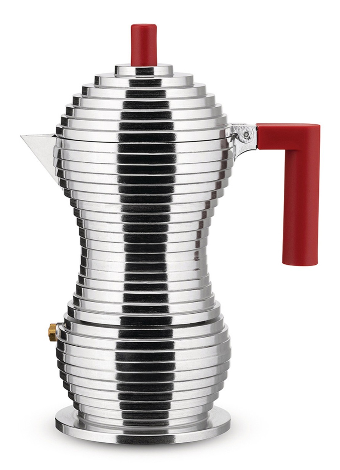 Alessi Pulcina Percolator 3-kops - voorkant rood