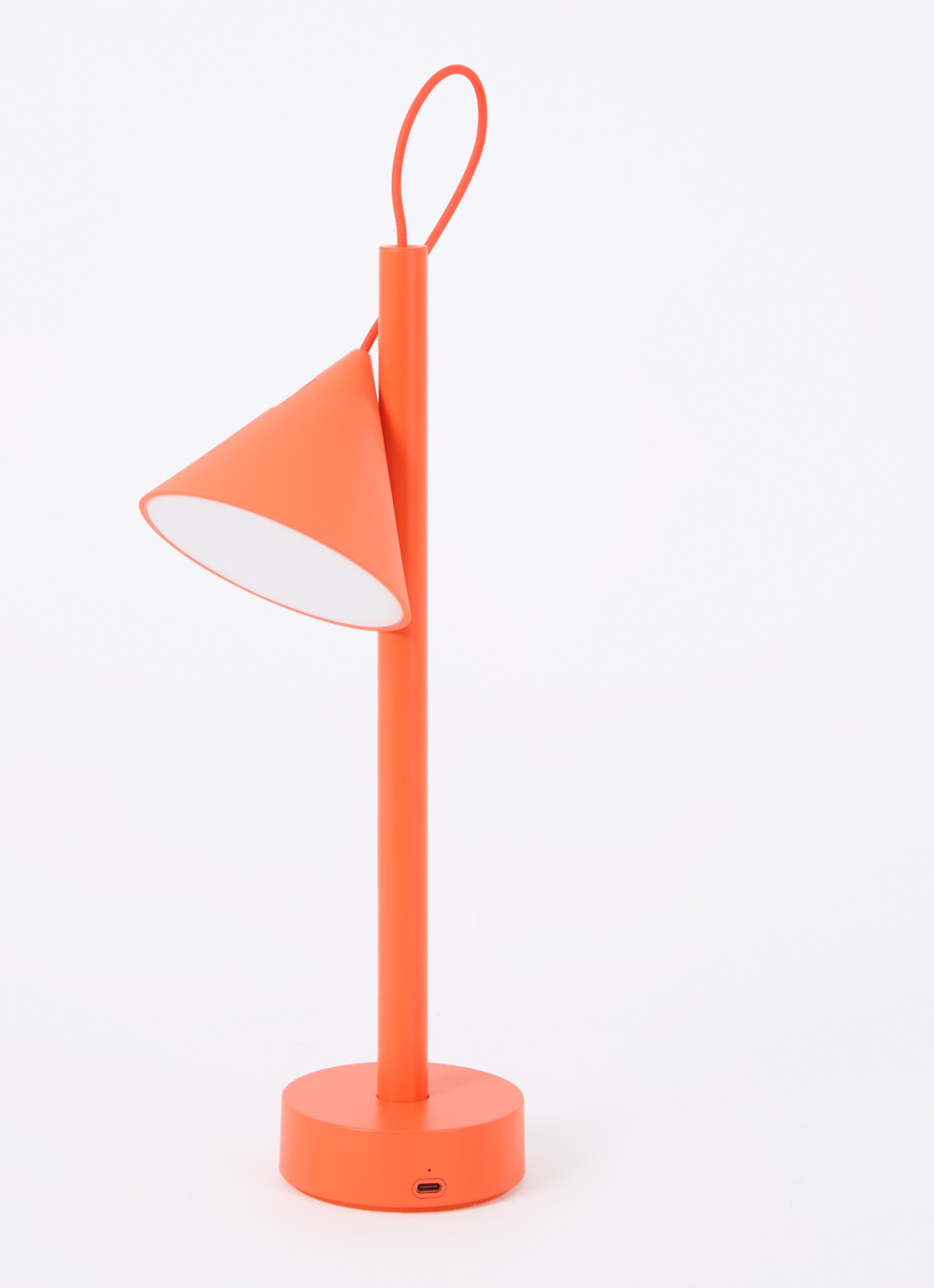 Alessi Tsumiki tafellamp 16,4 x 11 x 33,7 cm - voorkant 2 oranjerood