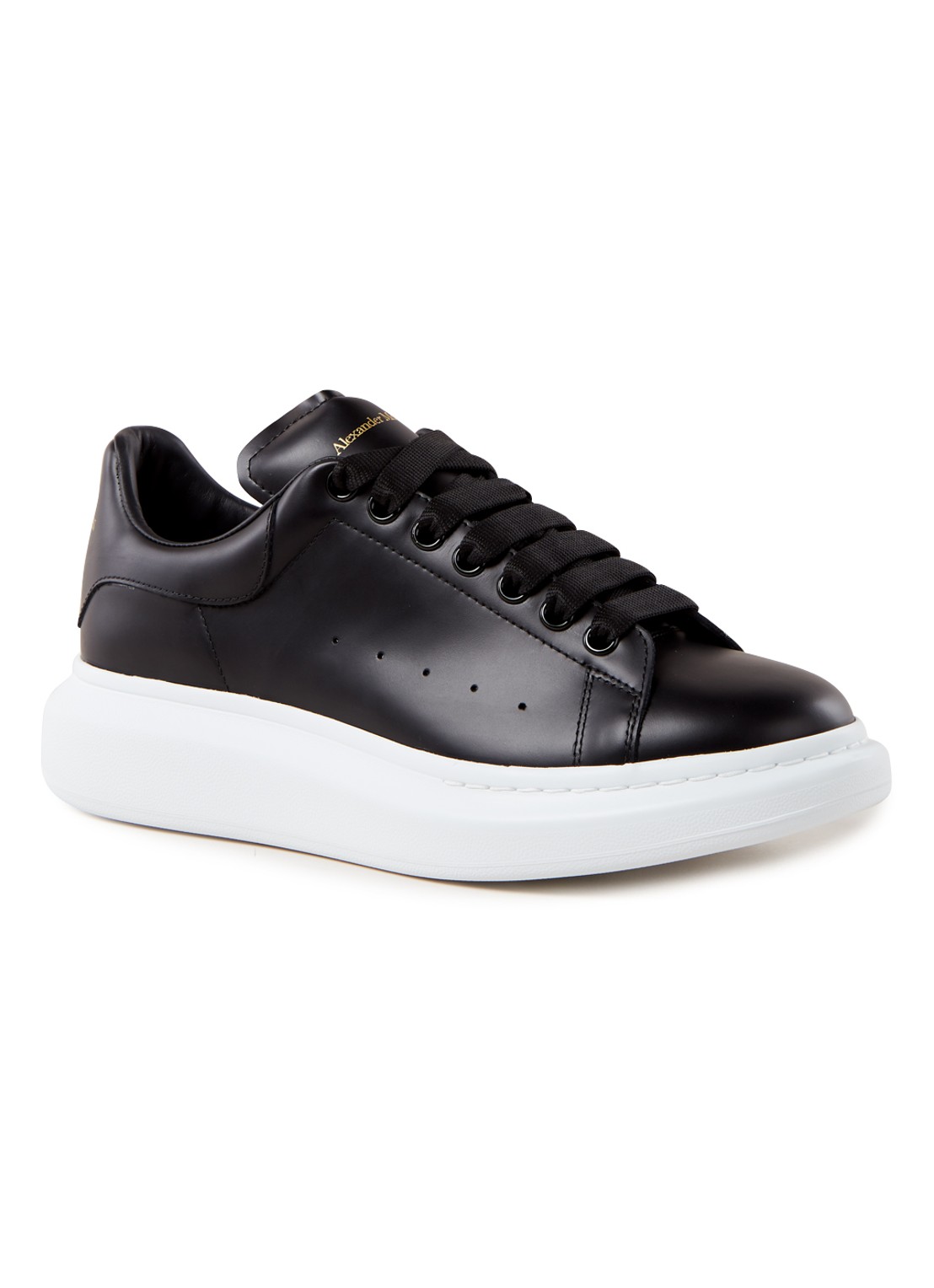Alexander McQueen Oversized sneaker van kalfsleer - voorkant 5 zwart
