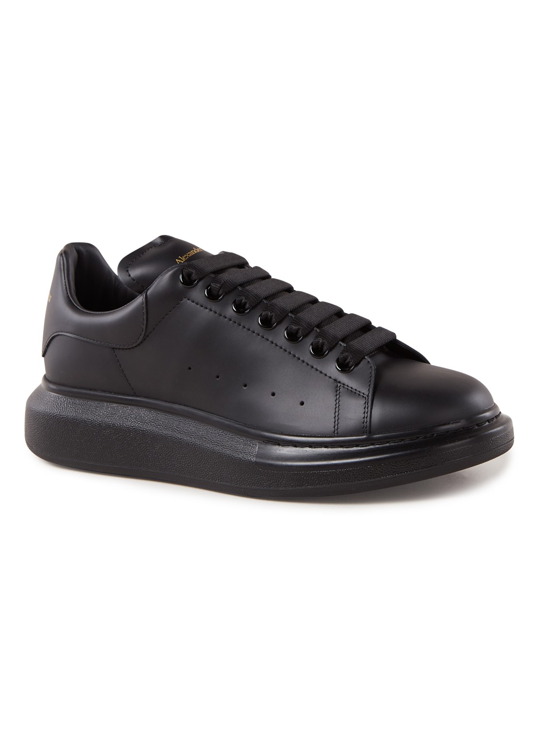 Alexander McQueen Oversized sneaker van kalfsleer - voorkant 5 zwart