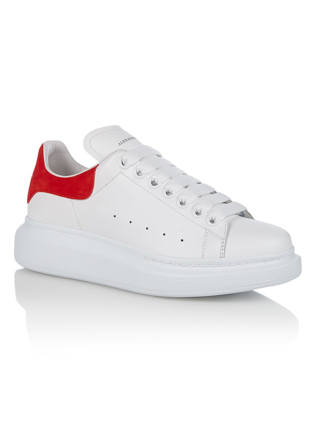 Alexander McQueen Oversized sneaker van kalfsleer - voorkant 4 wit