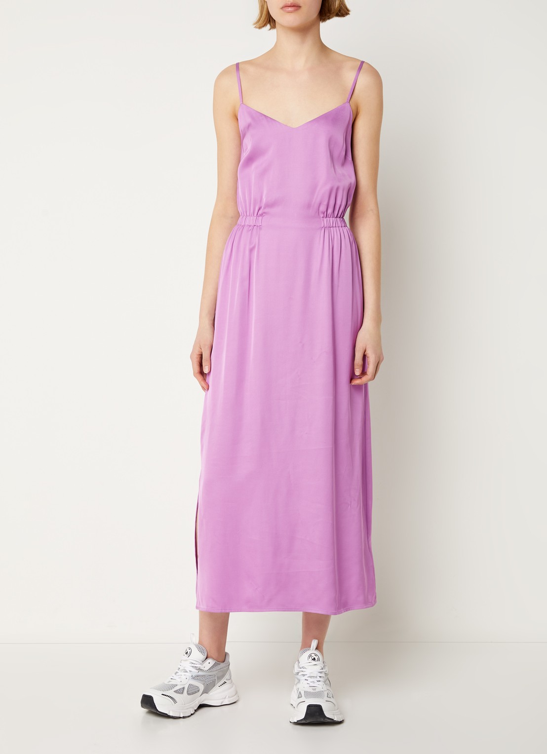 Aligne Francesca maxi jurk met rugdecolleté en stretch - detail 4 lila